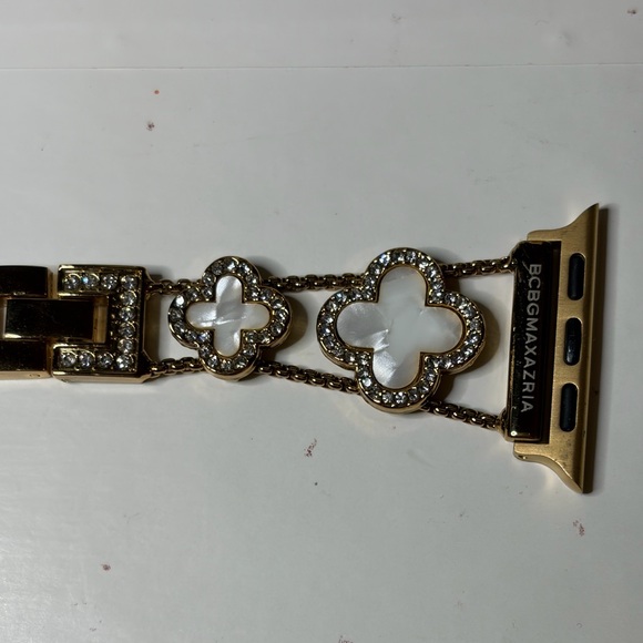 BCBGMaxAzria Gold and White Link Apple Watch Band - Picture 5 of 6